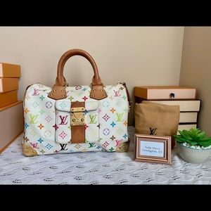 Louis Vuitton Monogram Multicolor Speedy 30 White